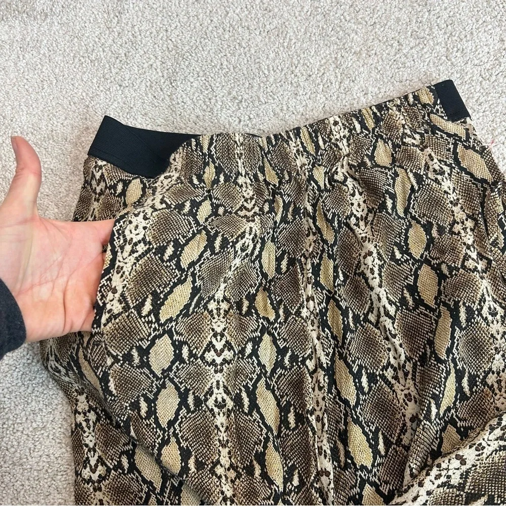 Zara tan brown animal snake print joggers harem pants Sz M - Picture 4 of 11